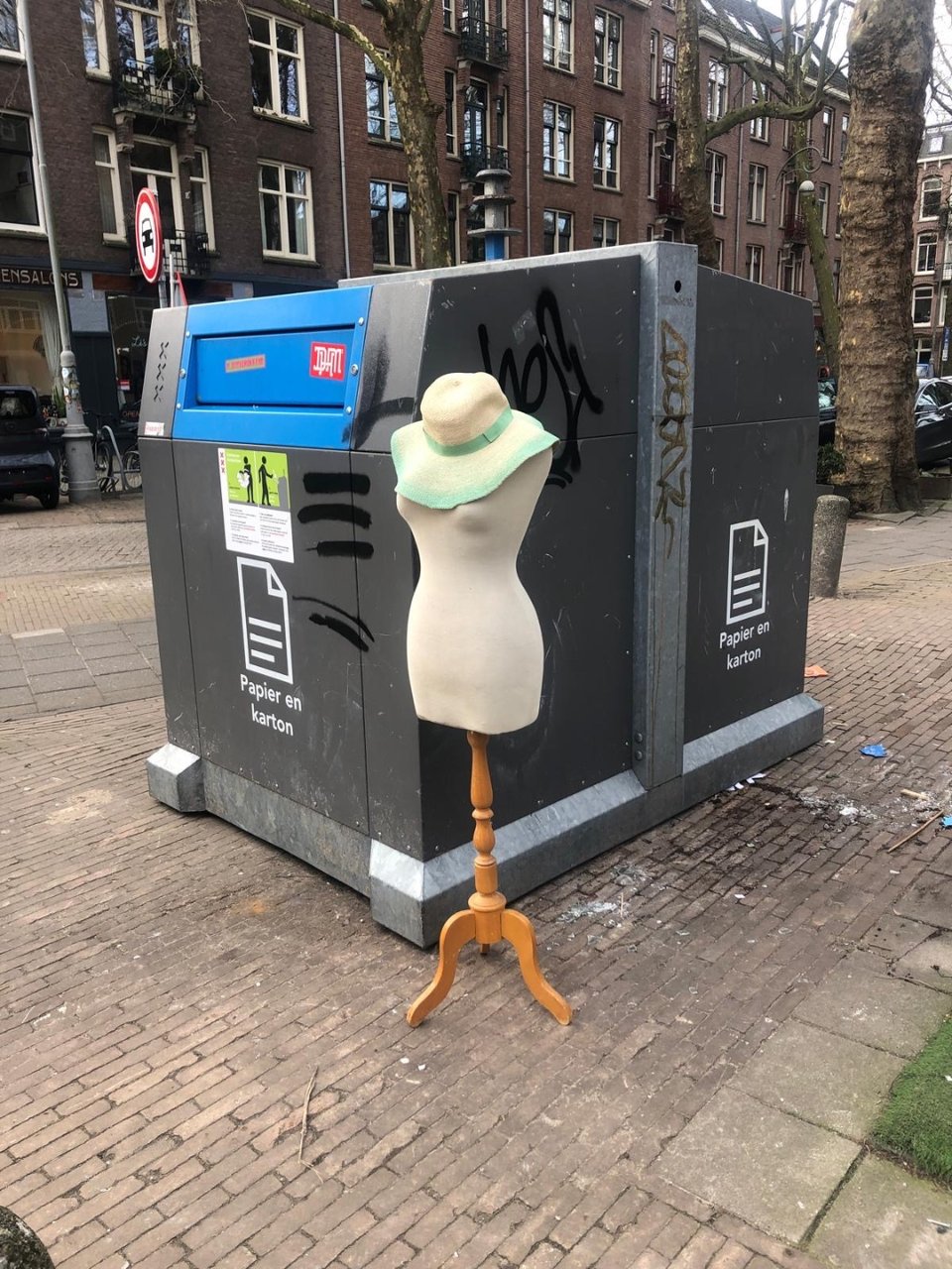 Mannequin and hat. Does need new upholstery, so maybe as a project for someone.