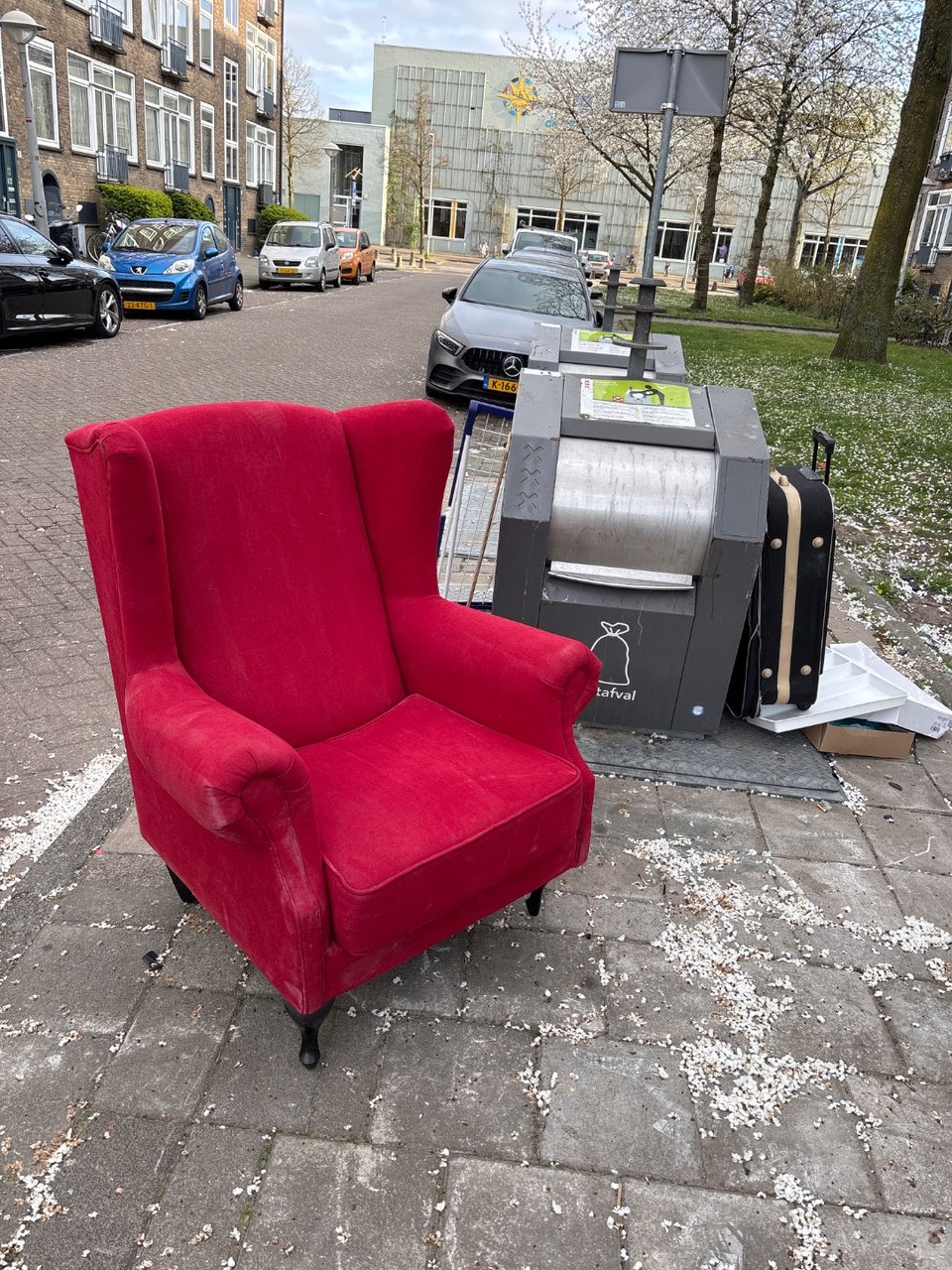 Red single person sofa