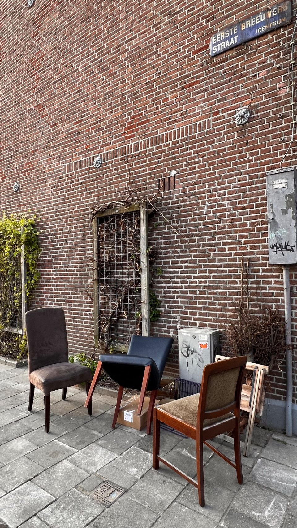 3 chairs, 1 of them folding