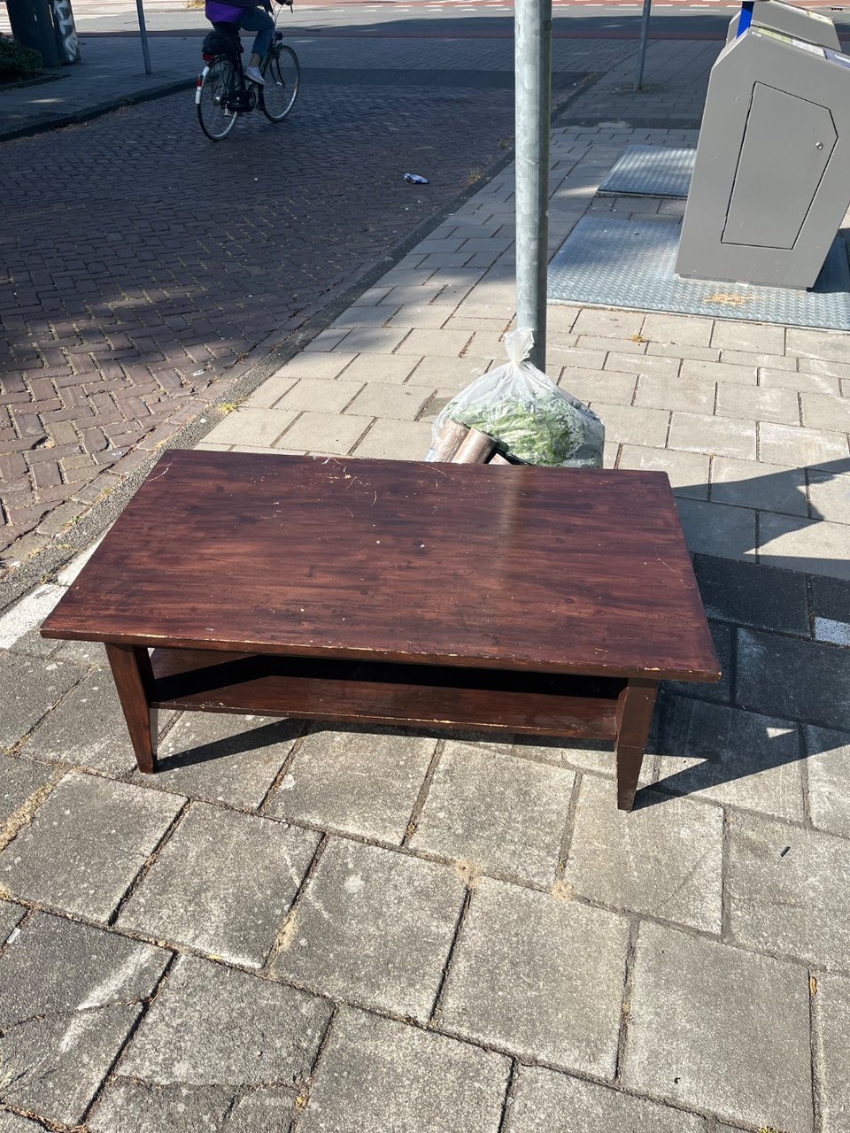 nice wooden table, has some signs of usage