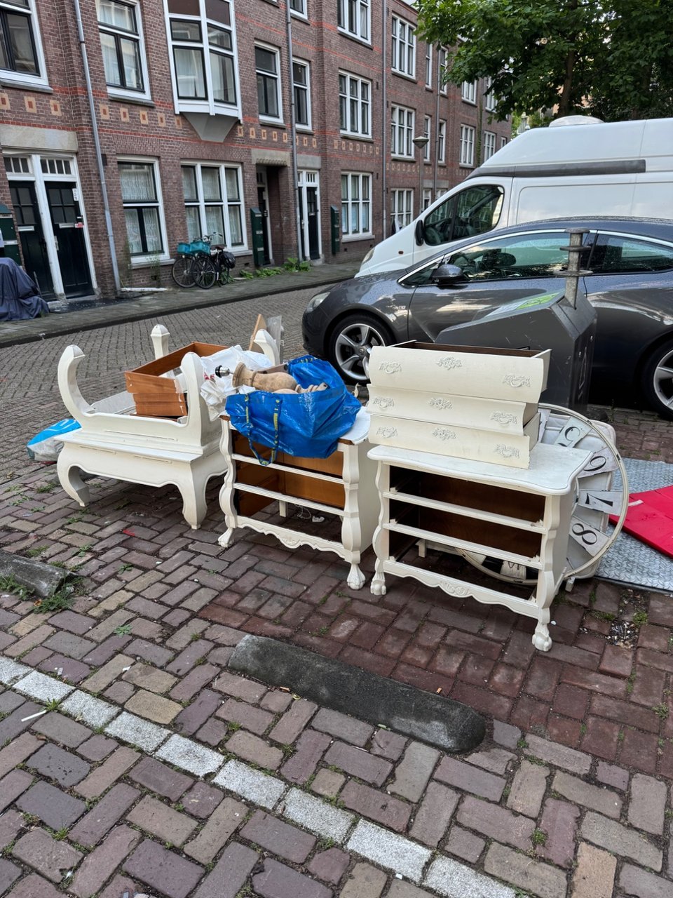 Dressers, table, lamp