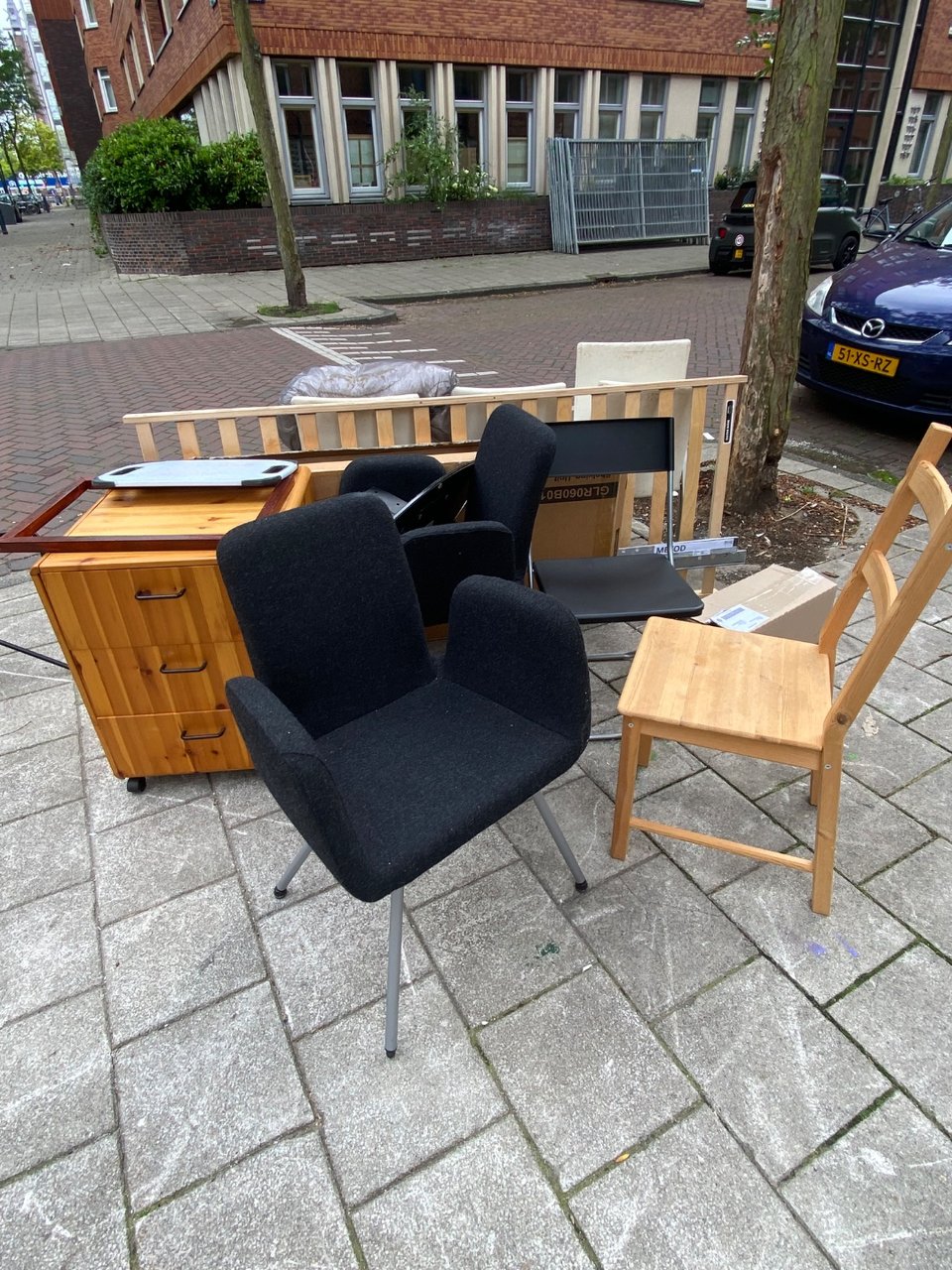 Some good quality IKEA office chairs, a bed, a small cabinet