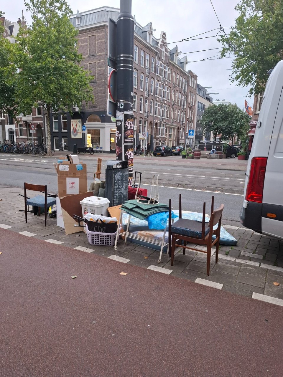 Vintage chairs, small tables.