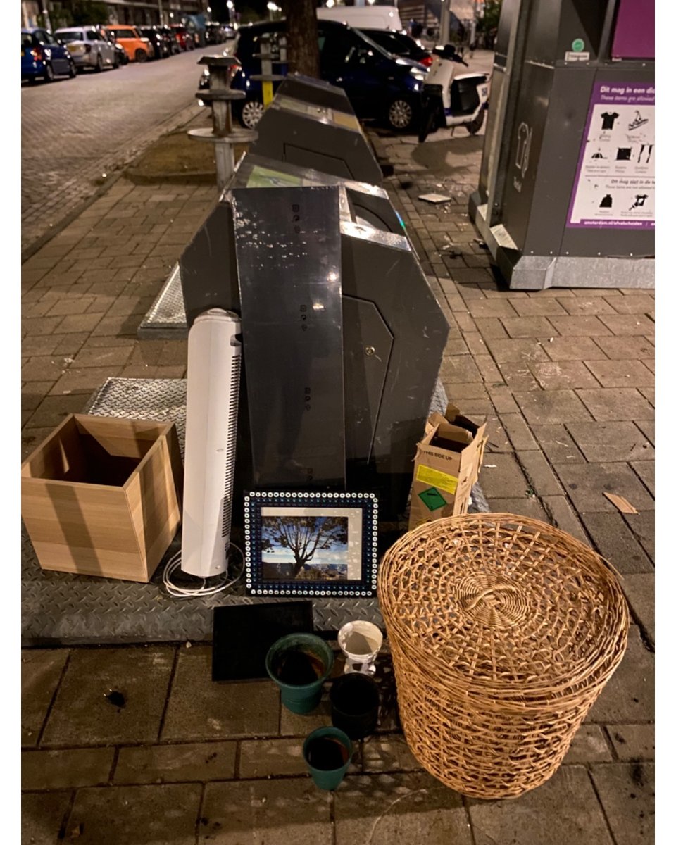 Wicker basket, standing fan, frame with photo, wood ikea bin, plant pots, puzzle, essential oil diffuser