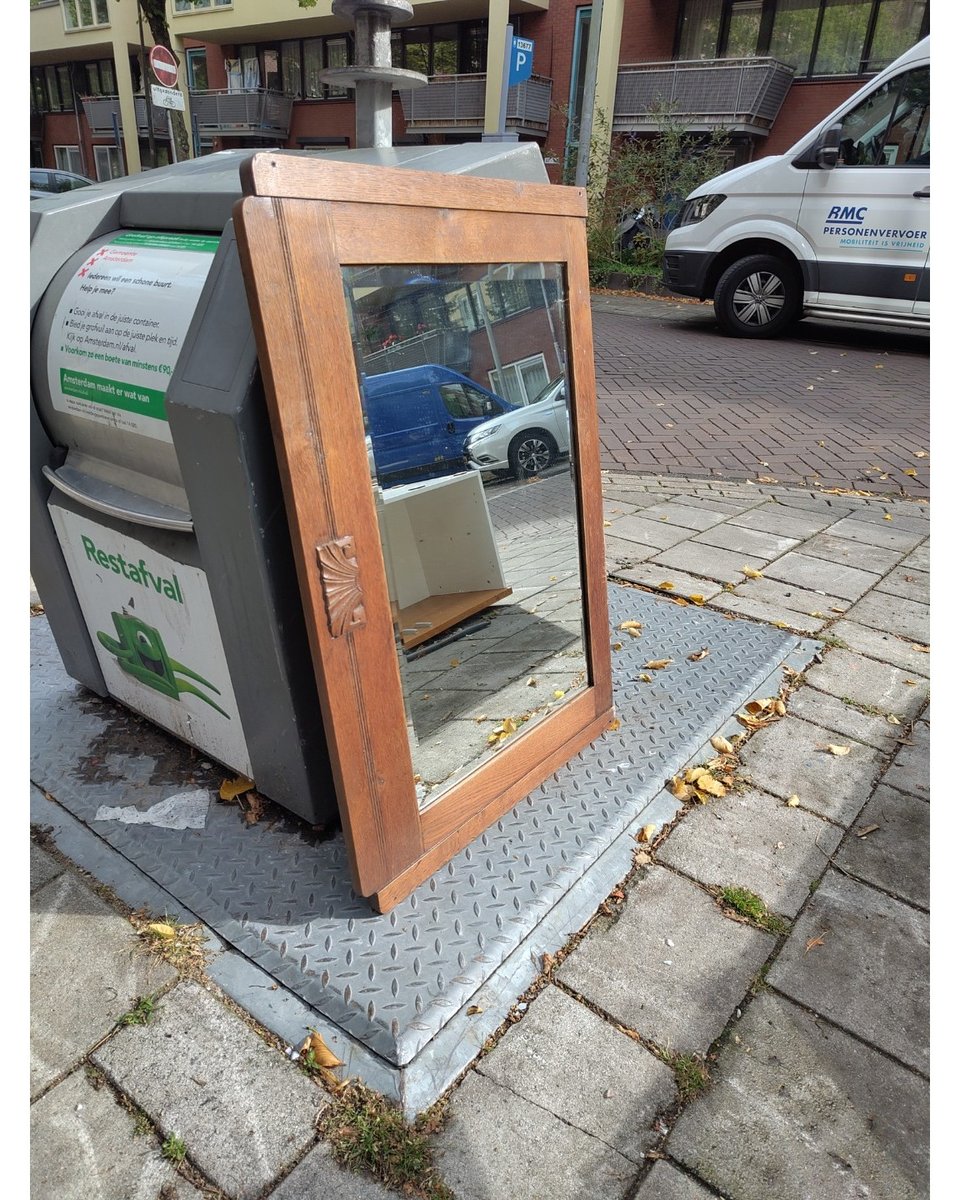 Mirror in wooden frame, early-mid 1900s