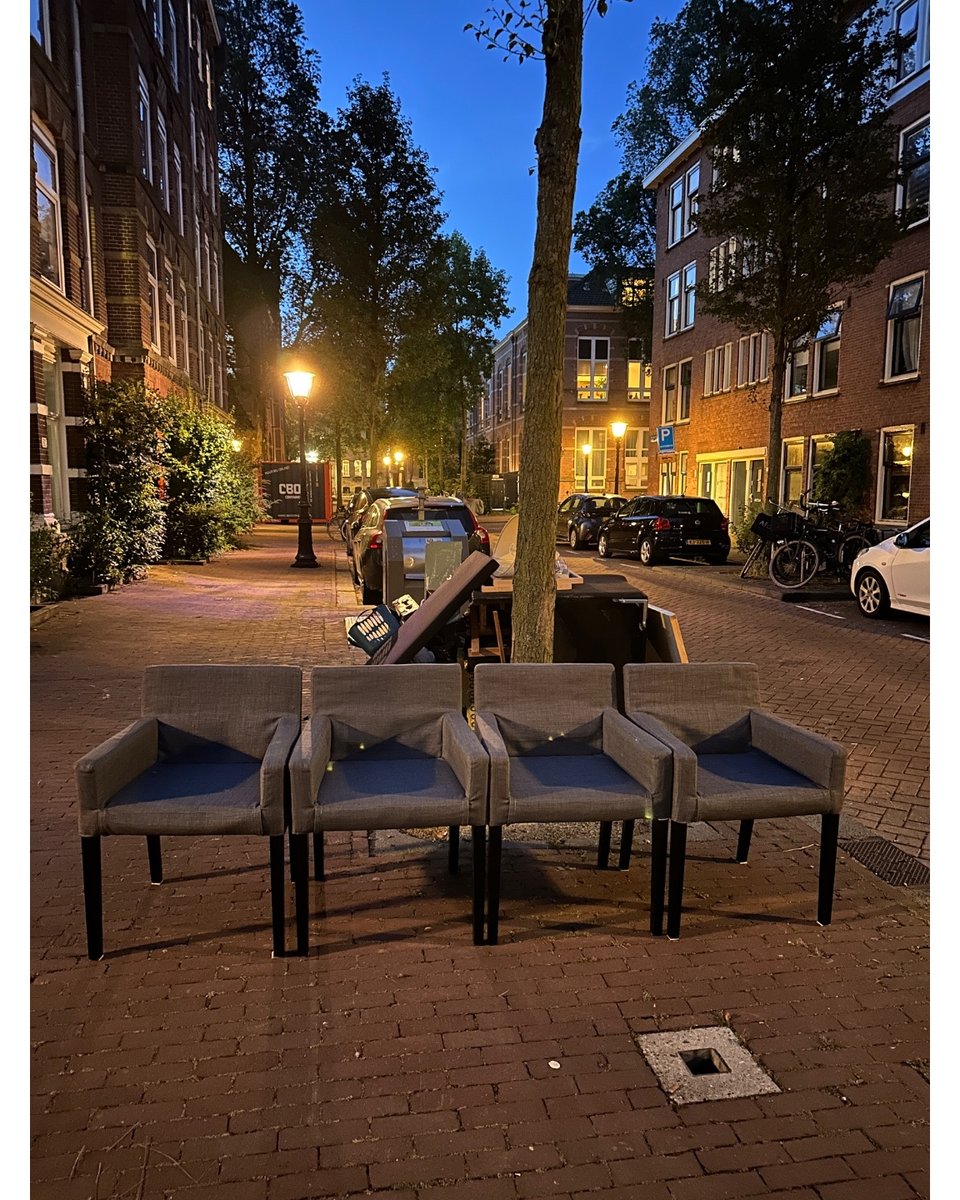 4x IKEA eetkamerstoelen (grijs)