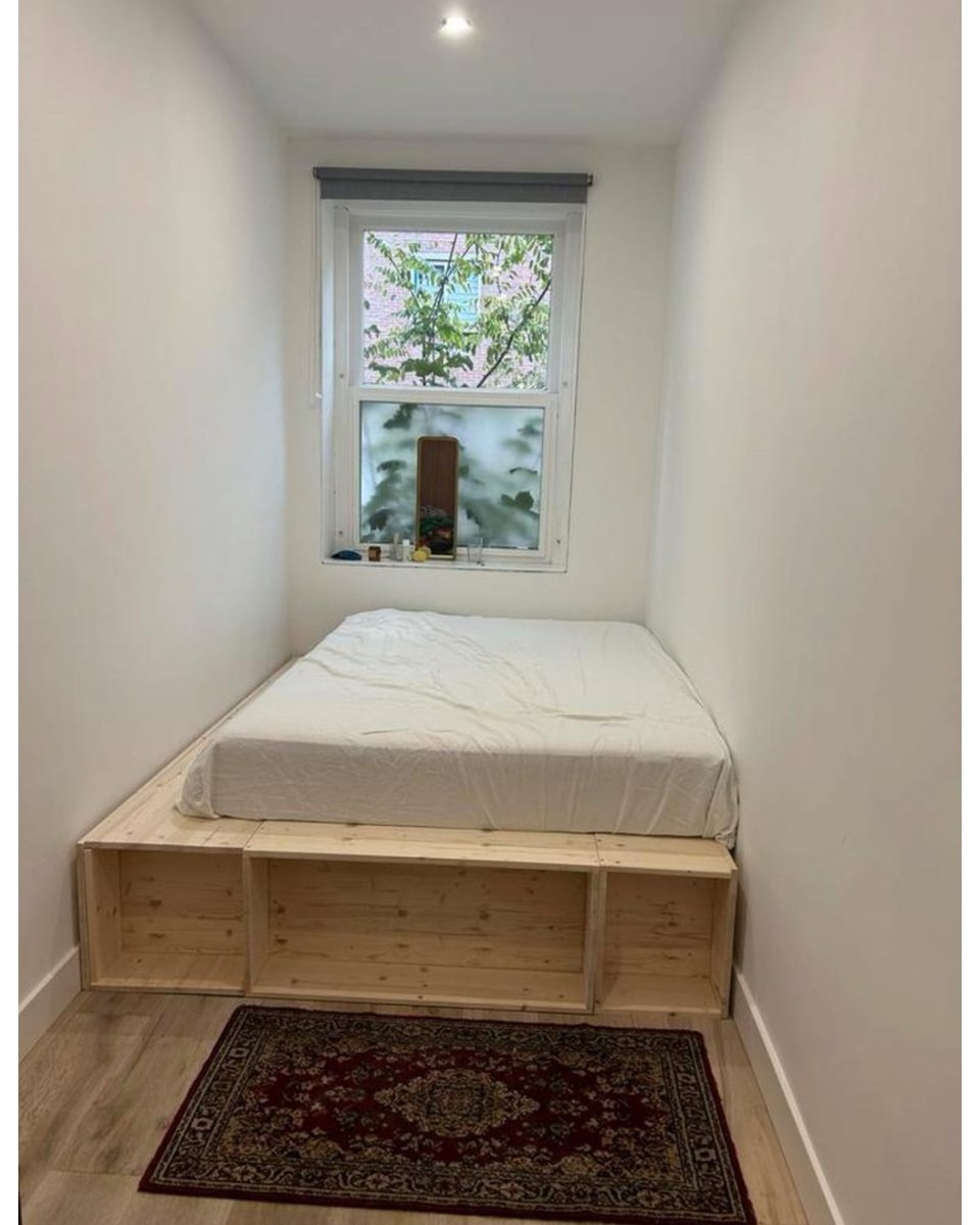 Selfmade bed frame inclusive slatyed base