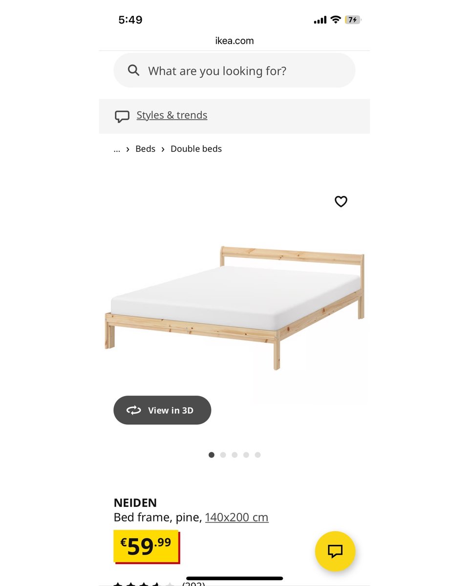 Neiden bed frame to pick up, unassmbled