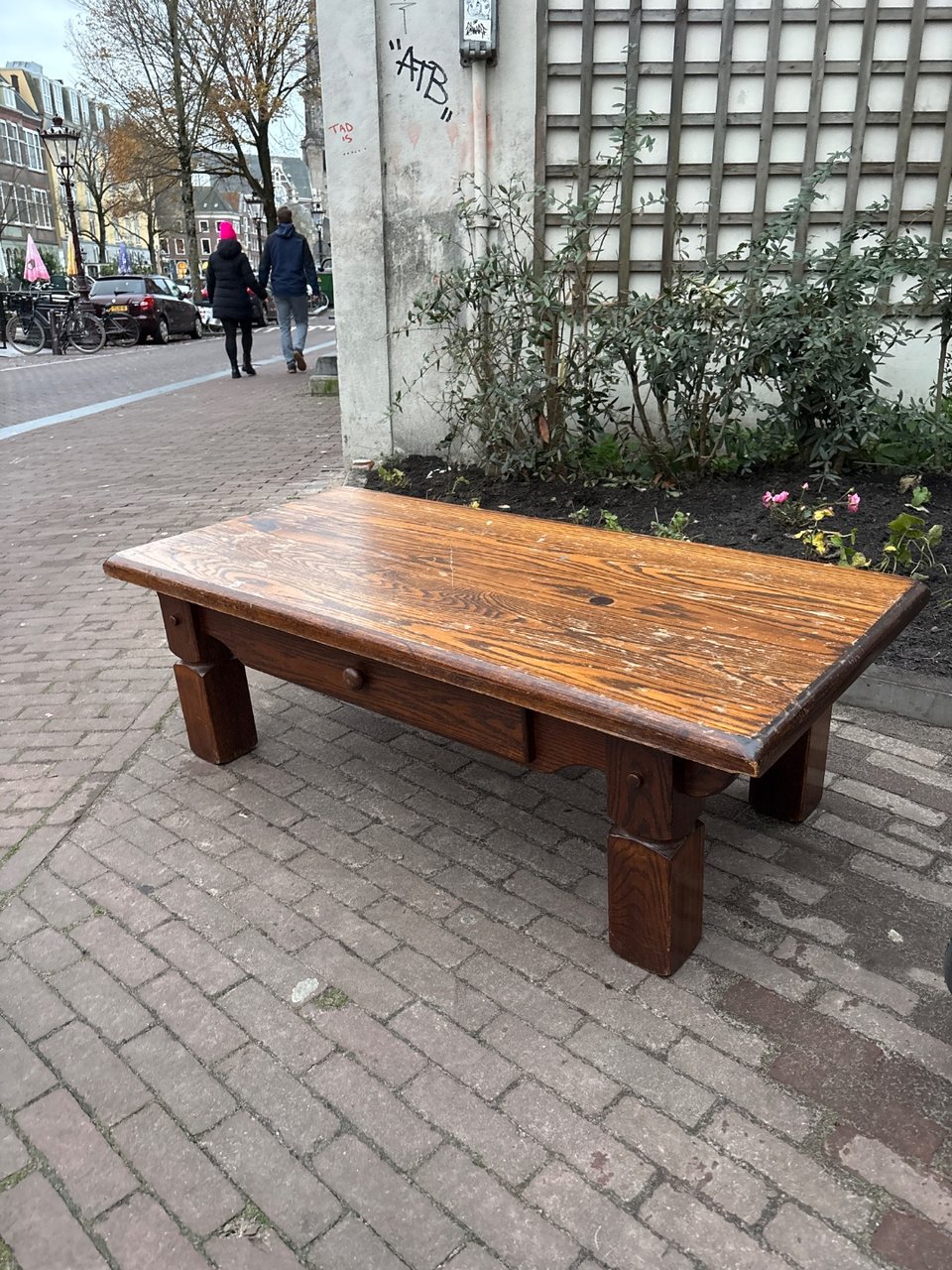 Side table solid wood vintage