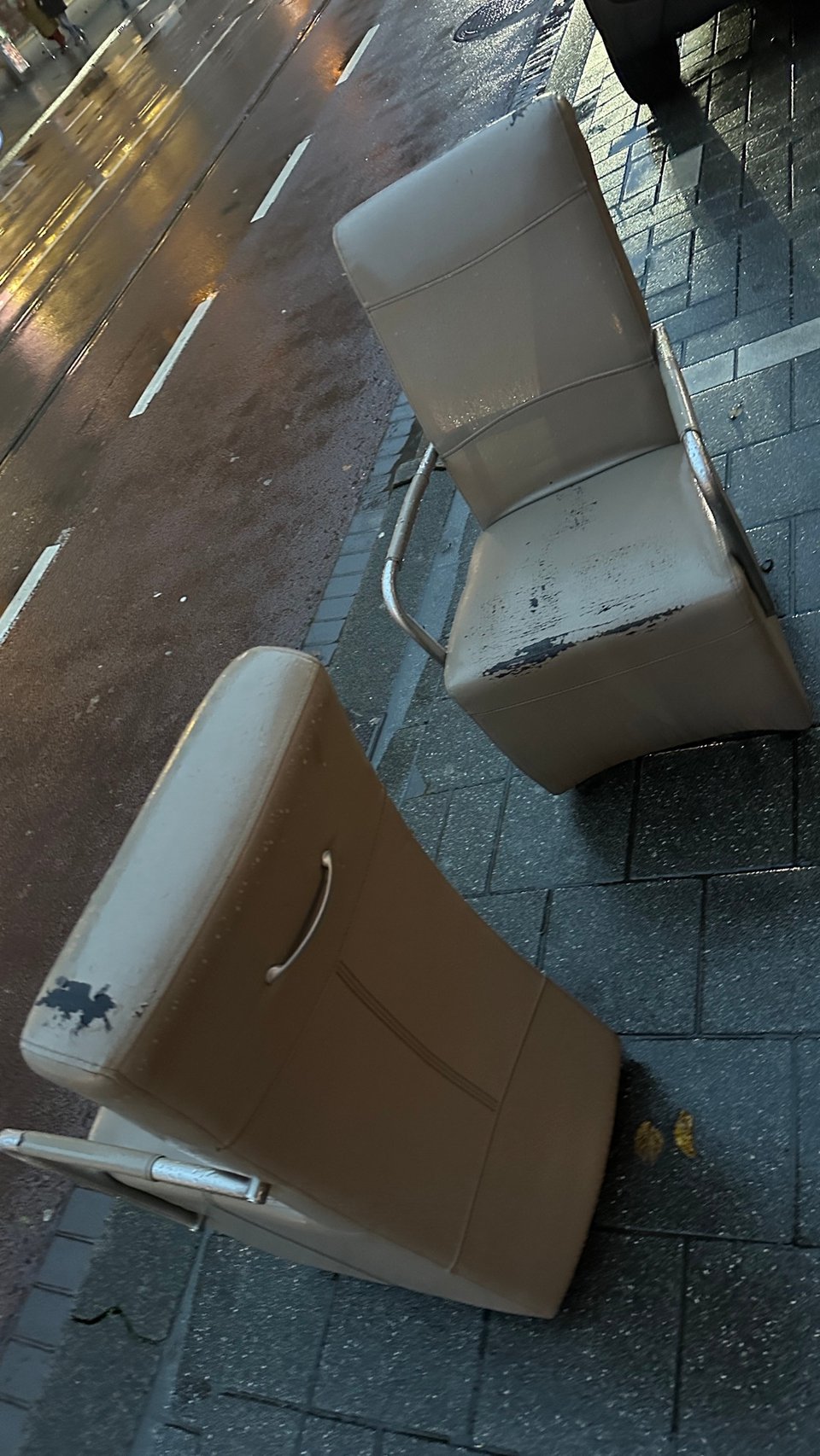 Pleather chairs a bit worn out