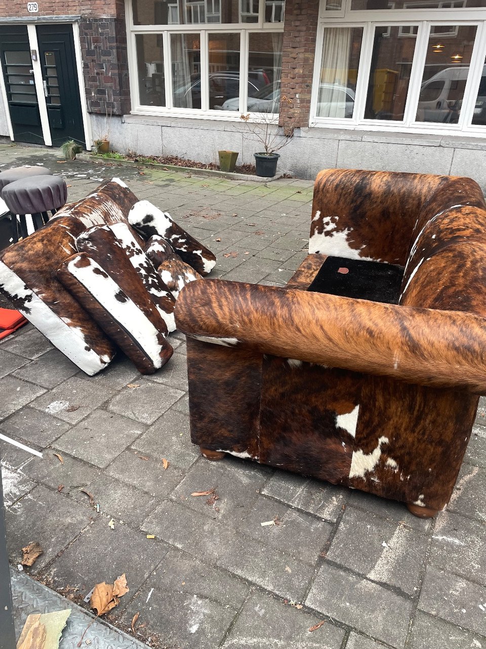 Echte Baxter Alfred late 90’s cowskin bank. Alle kussens erbij. 2.40x1.10x80