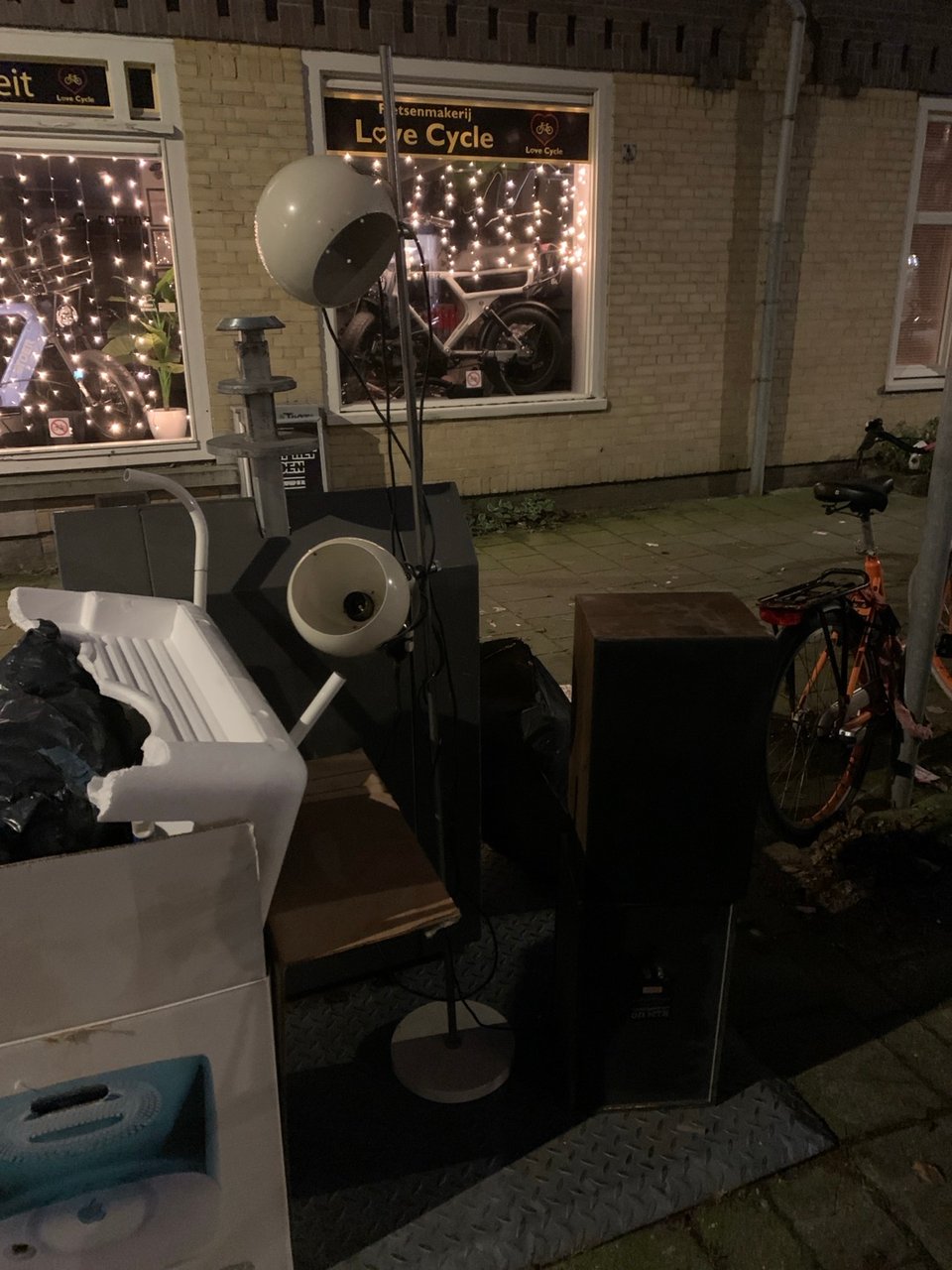 Cool lamp and two speakers