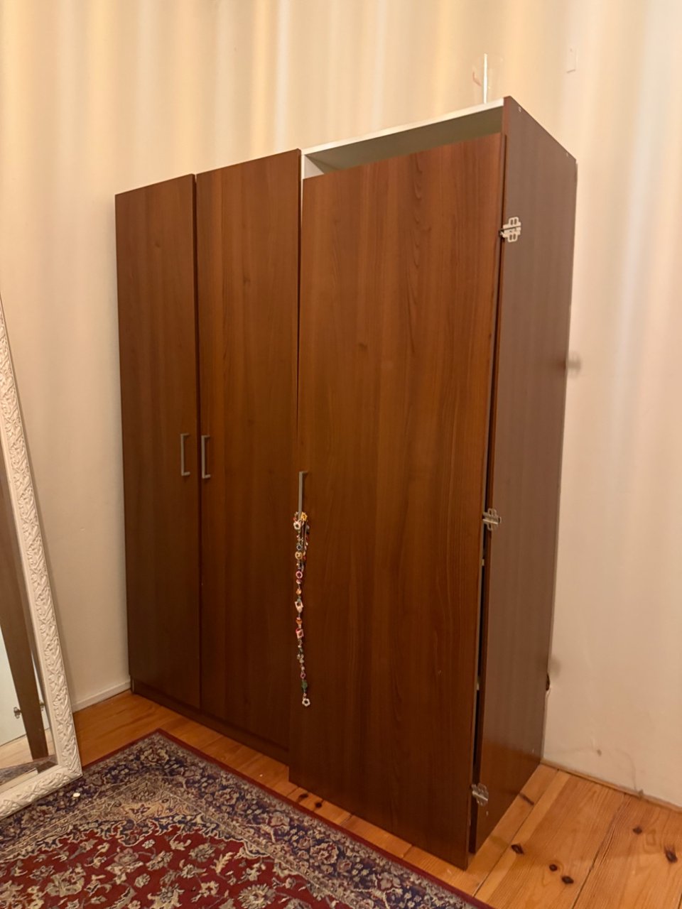 Complete vintage IKEA wardrobe (already disassembled). Rail is broken on the left but easily fixable. Pickup tonight or tomorrow before 12.00