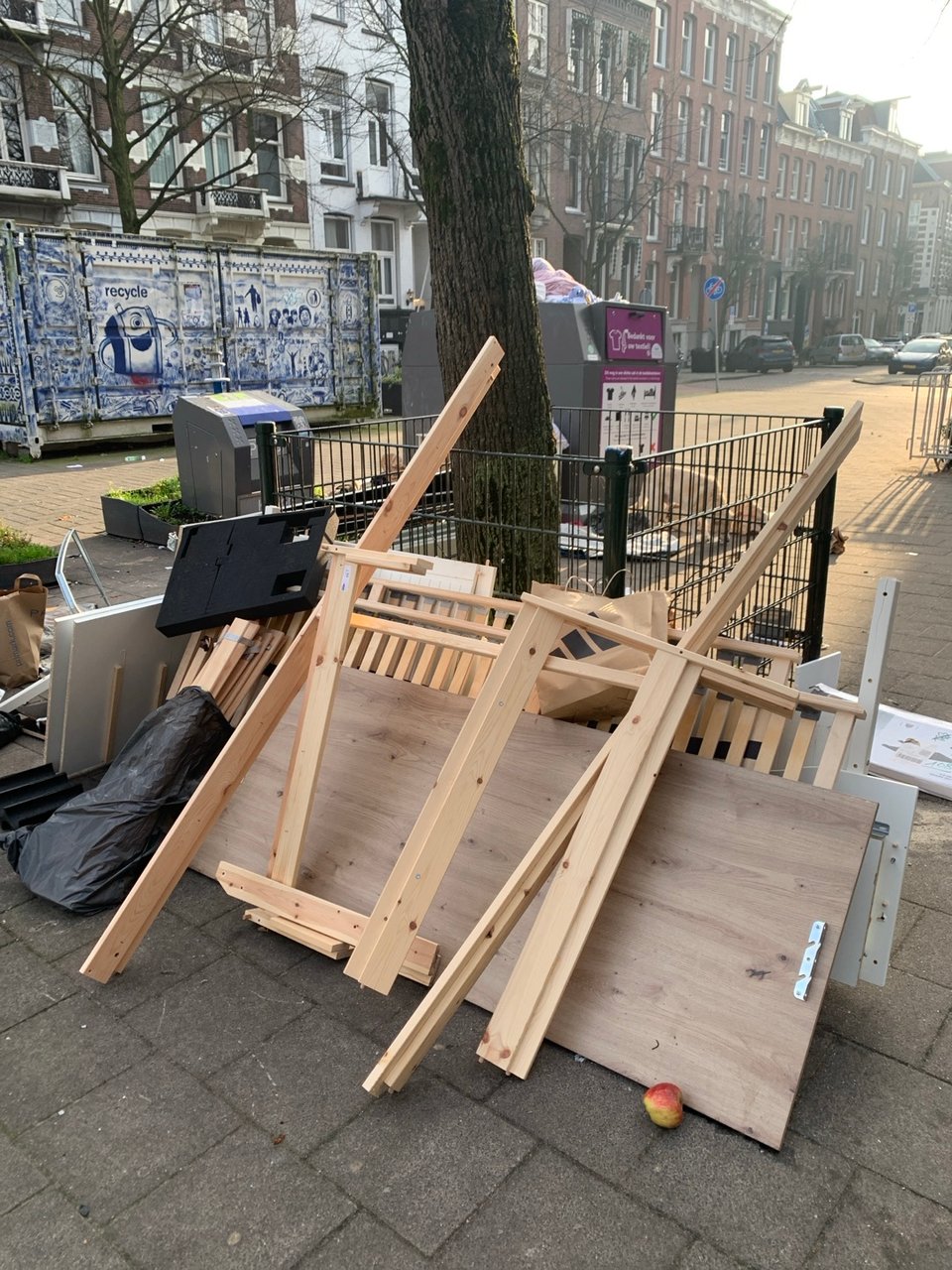 Disassembled bedframe or two