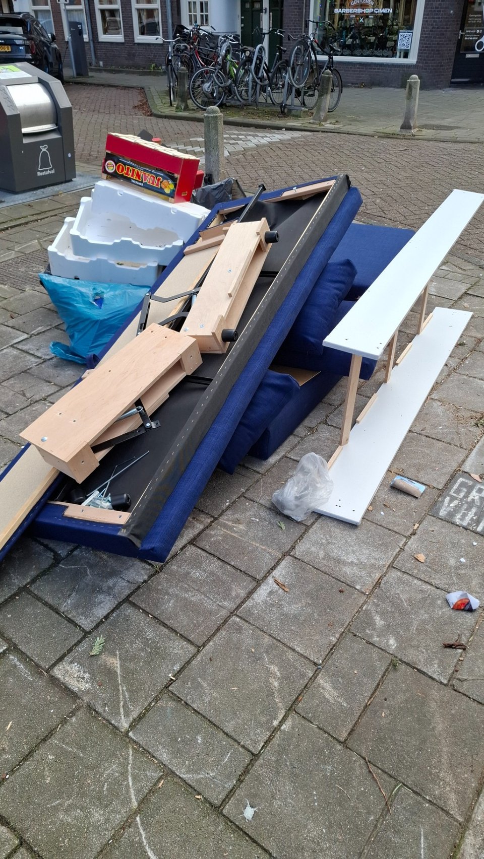 Complete ikea blue sleeper couch disassembled