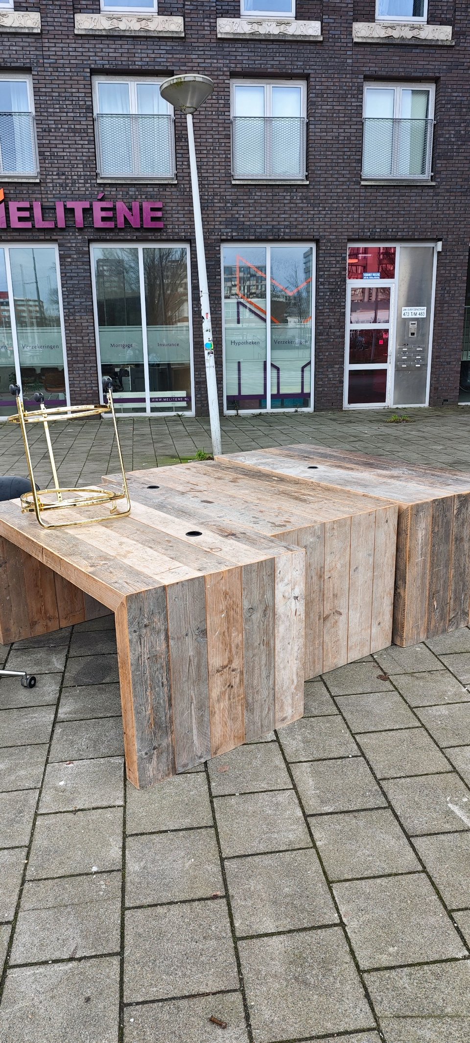 3 big office tables and some chairs