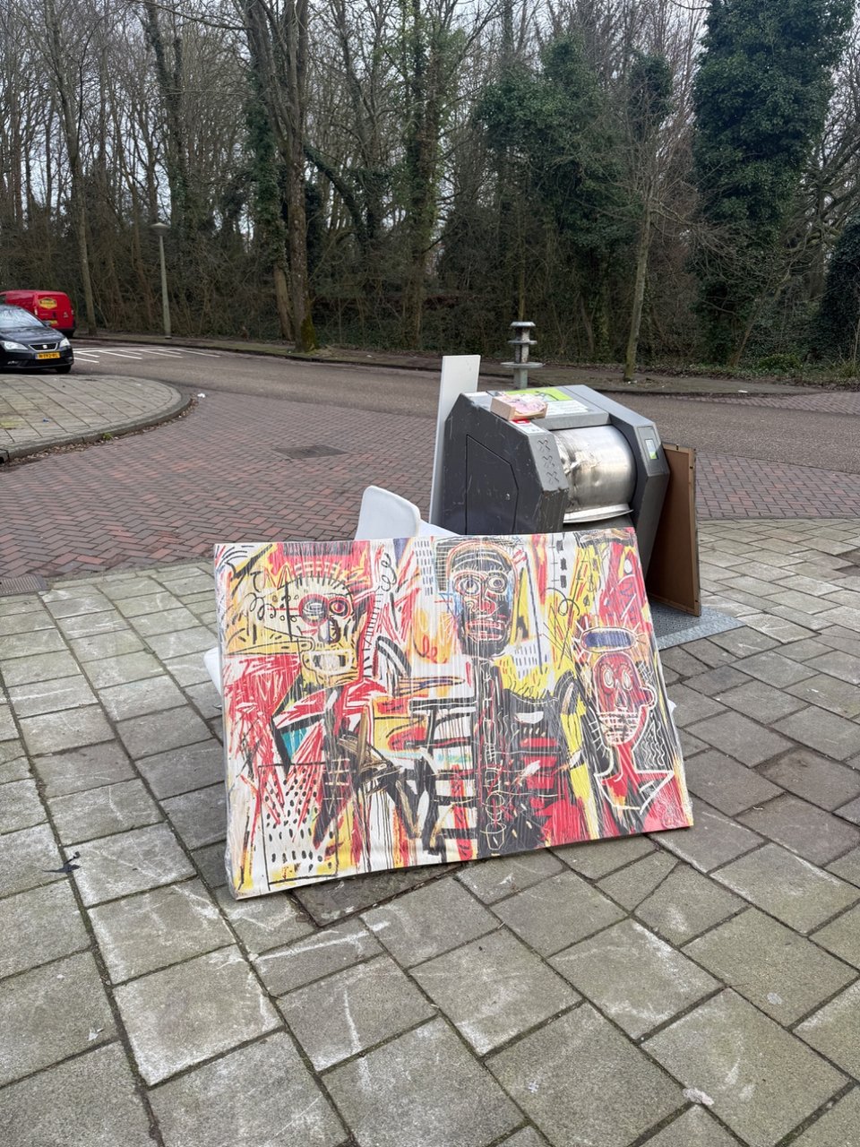 Large poster/painting wrapped in plastic