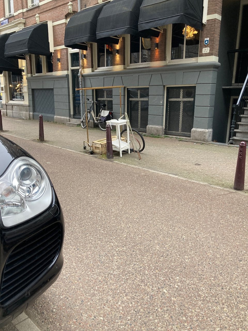 Cloth rack, small sidetable, wooden box