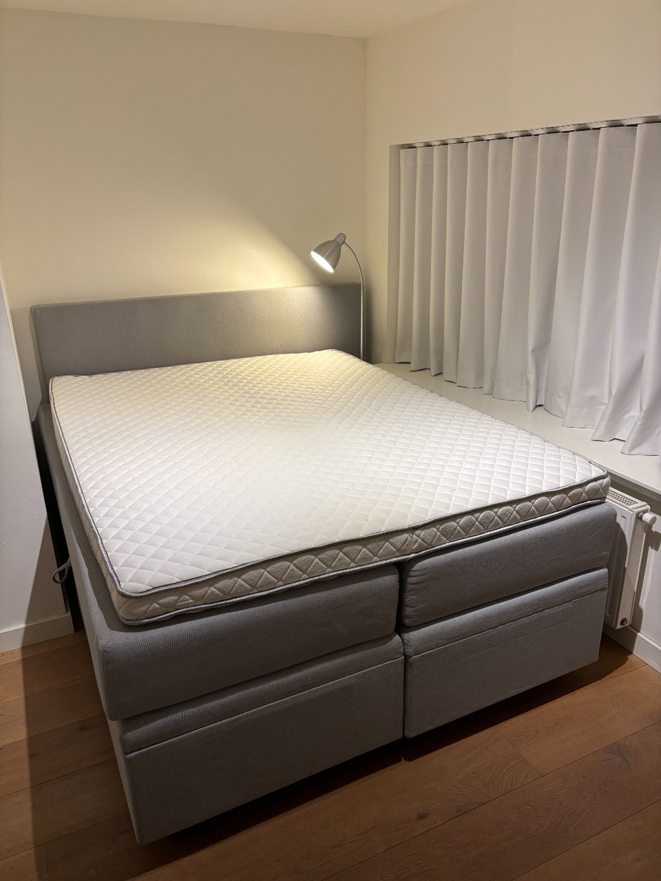 Free, extra-long bed with storage (160x210cm). Storage units are very heavy. Needs to go by Feb 28th. WhatsApp +31648656779