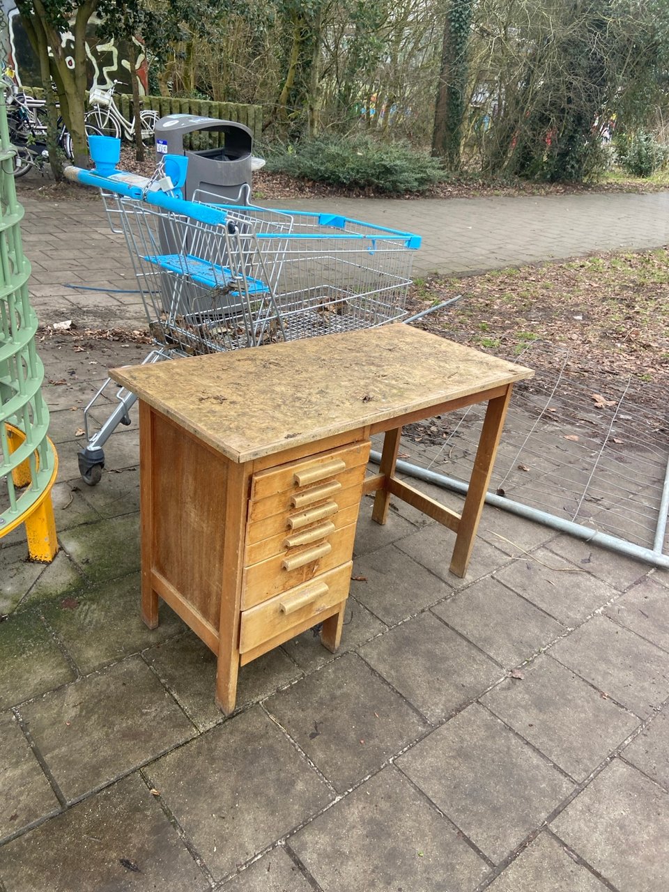 Wooden desk, needs a little tlc