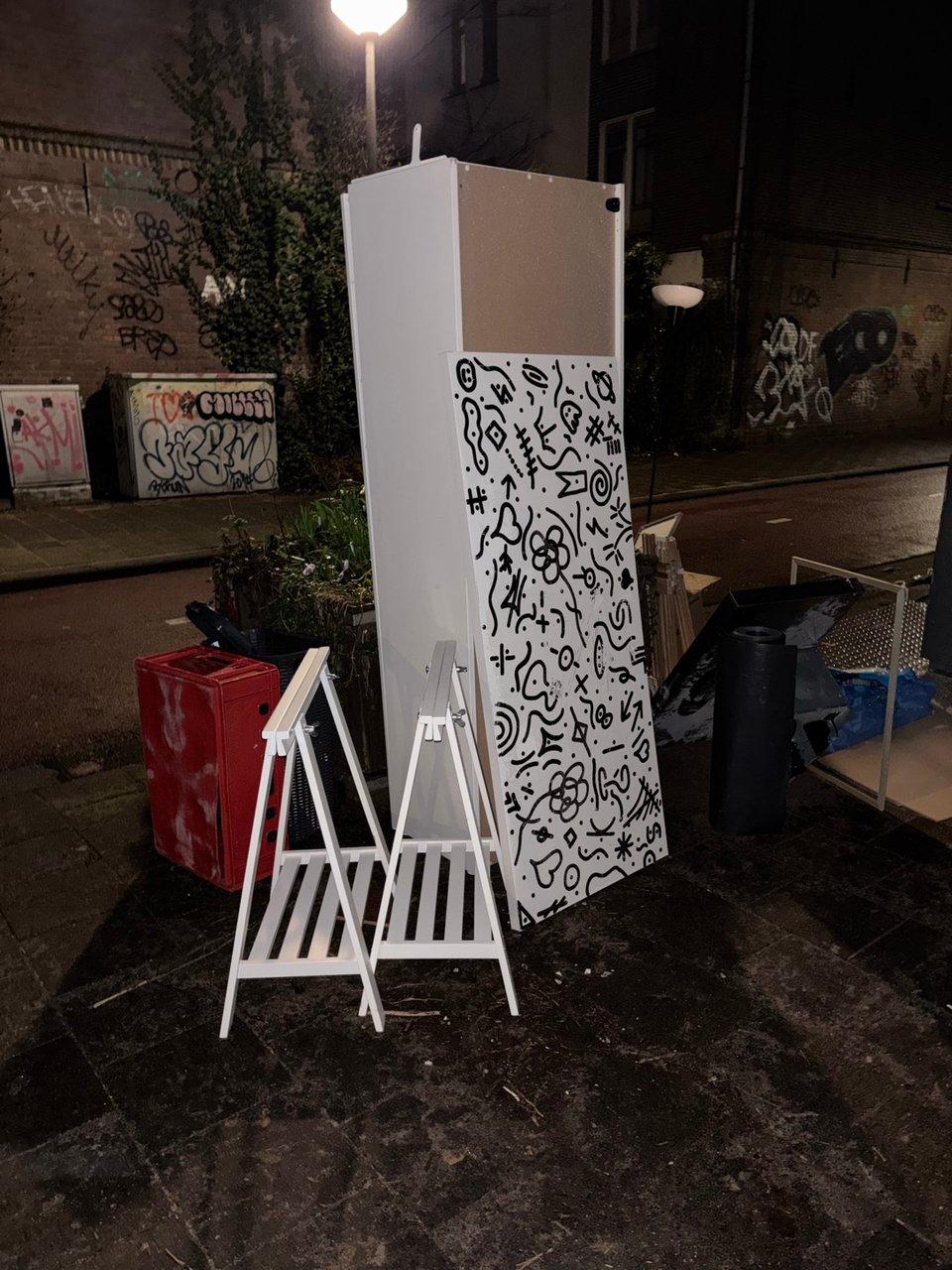 Desk with fun doodles and base, 120x60 I think