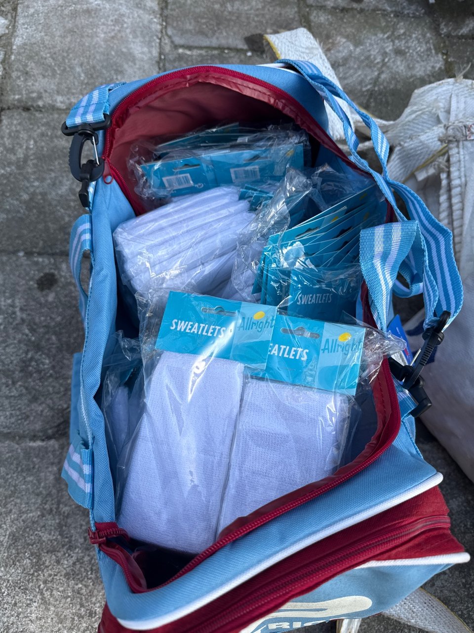 Bag full of unused sweat bands