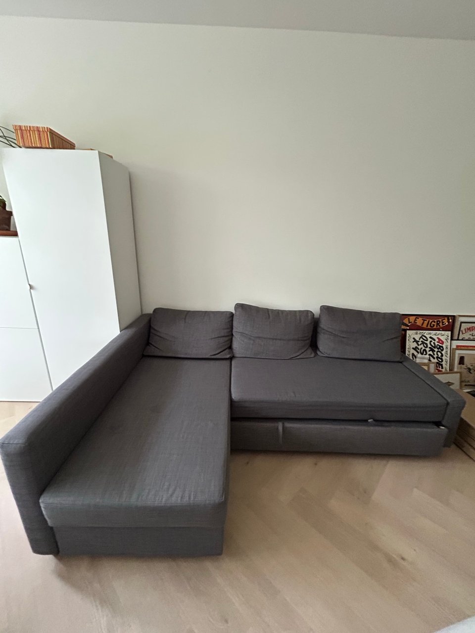 Couch from IKEA still in very good conditions. Screws are under the chaise longue