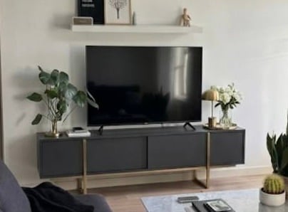 Disassembled tv stand