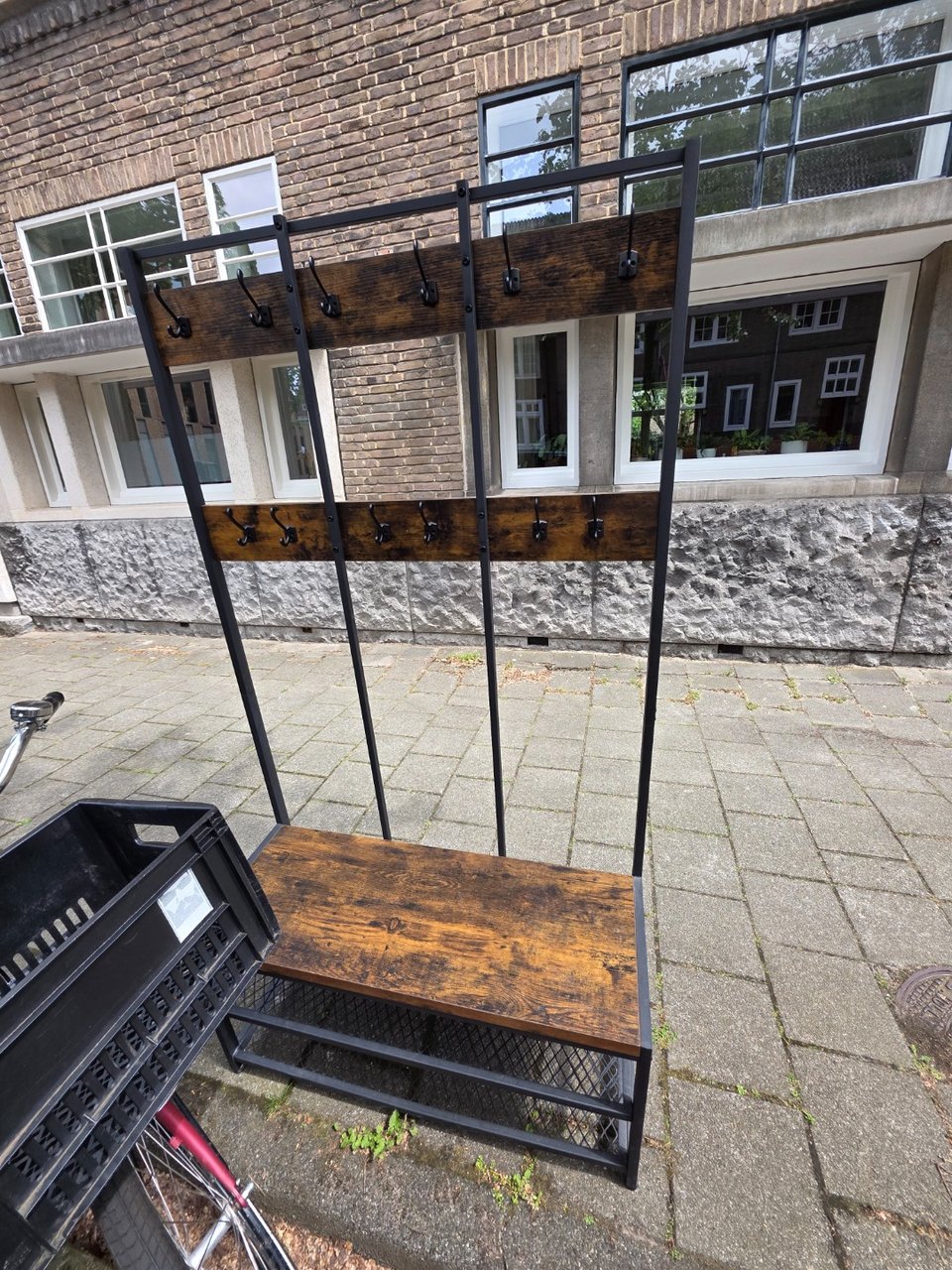 Nice coat rack, wood and metal