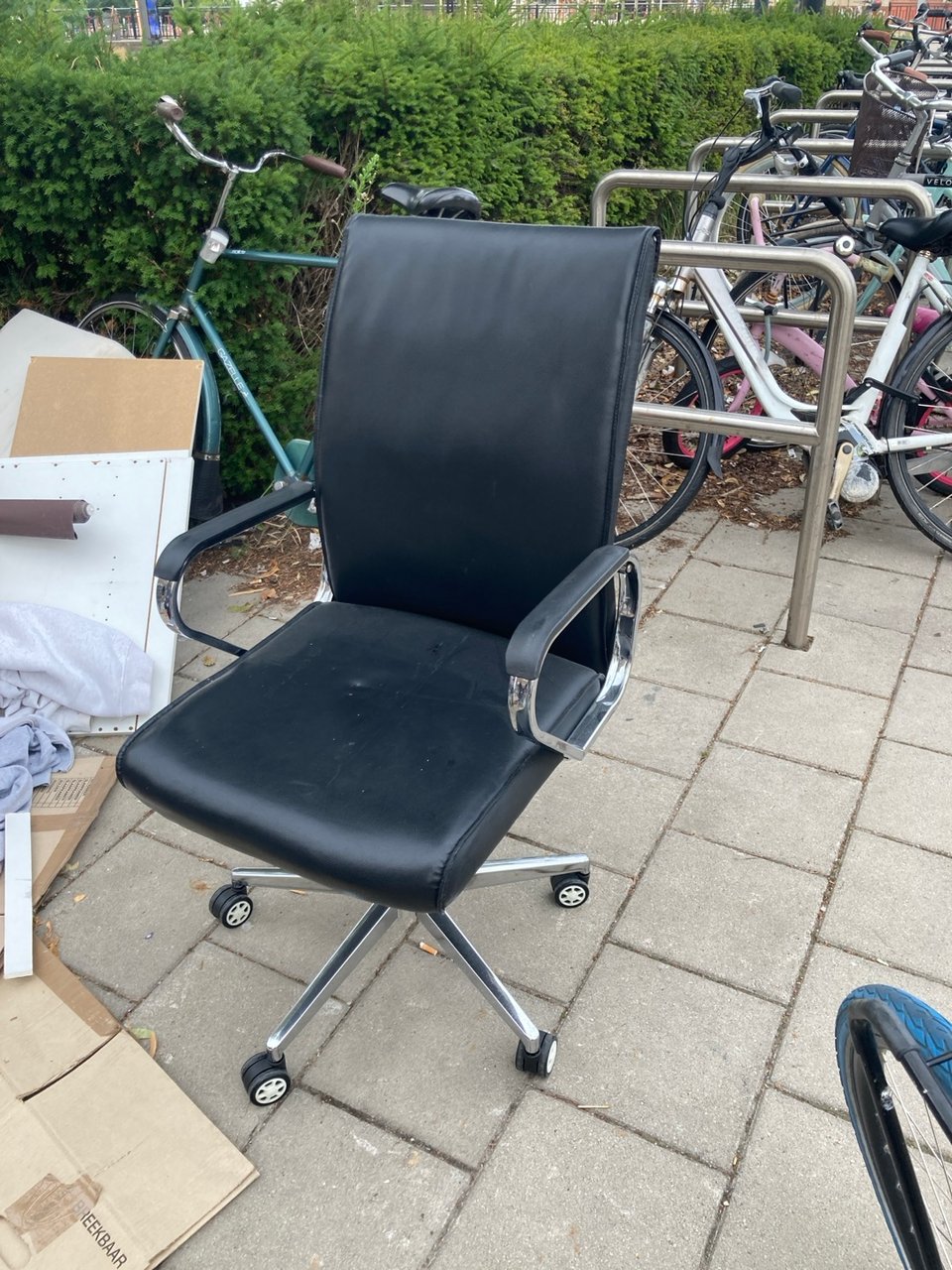 Five office chairs
