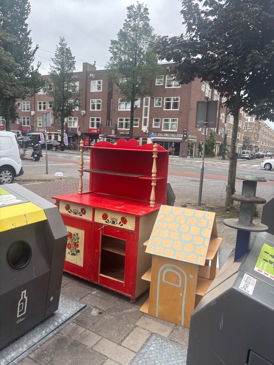 Cute red cabinet and kids play house