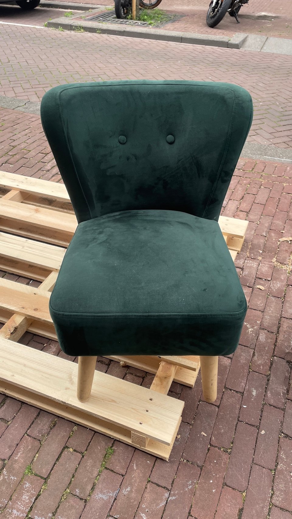 Big suede green chair