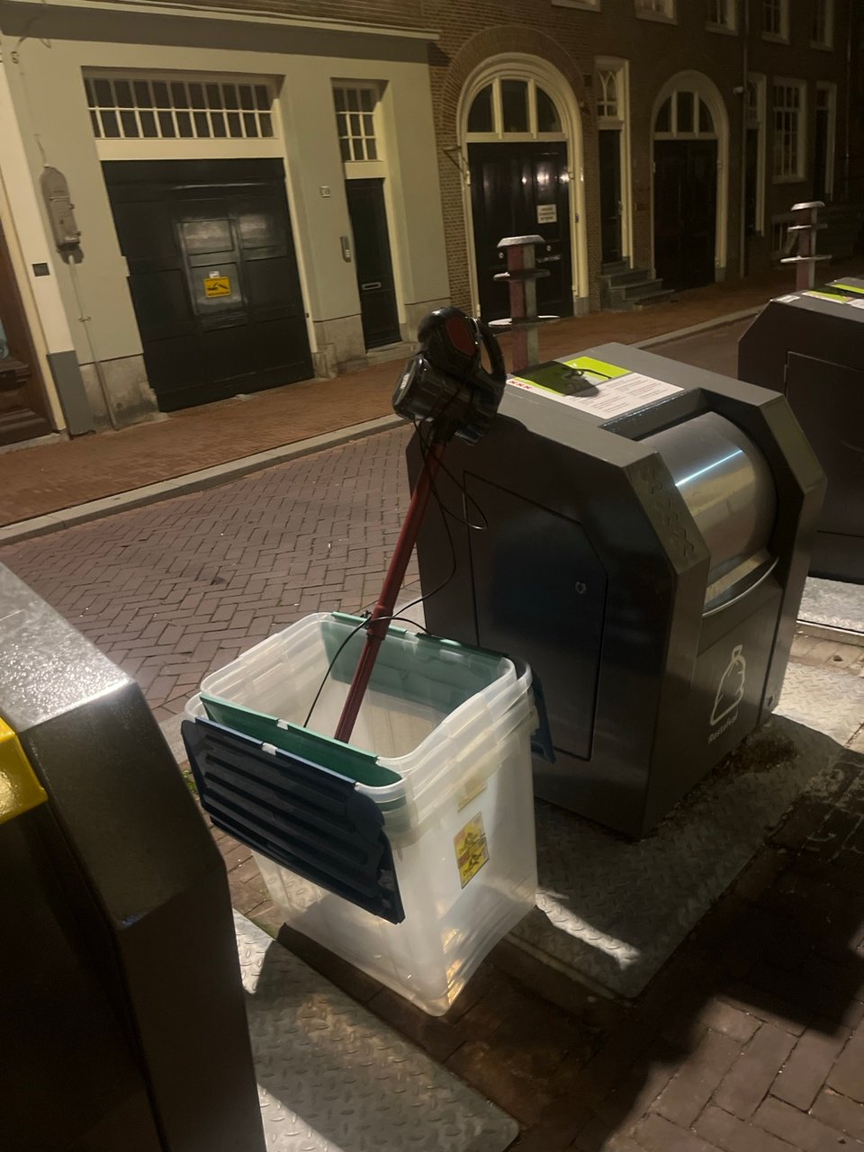 boxes and working vacuum
