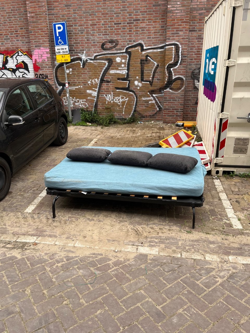 Two person bed with frame