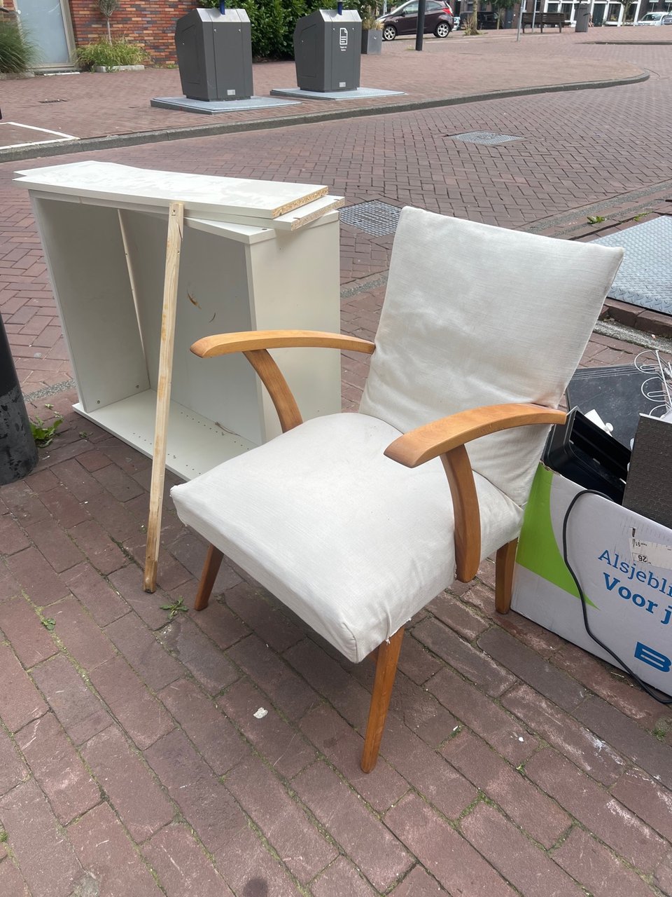 Gestoffeerde houten stoel