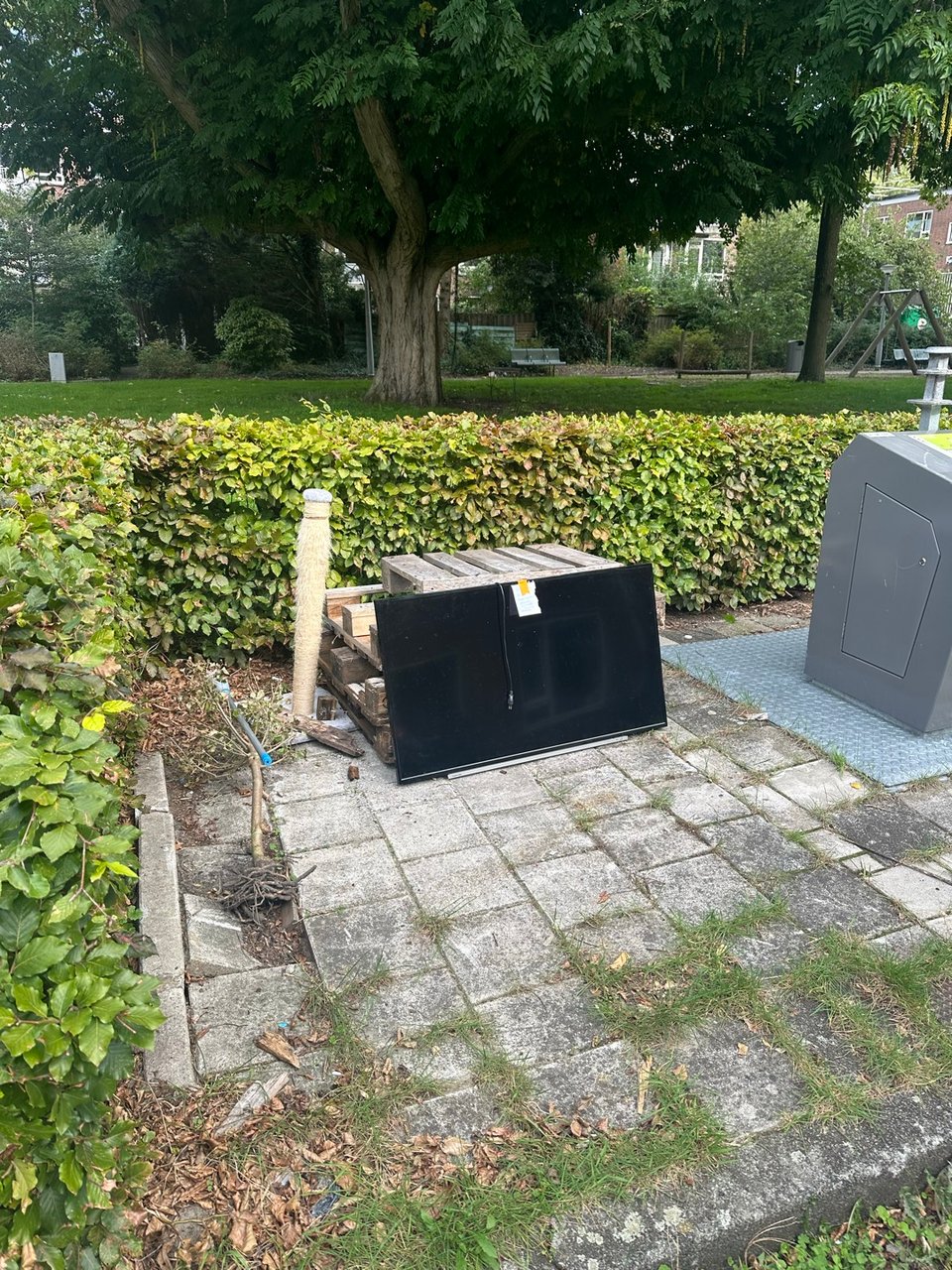 Tv en pallets. Nog in goede staat. Alleen HDMI aansluit werkt niet. Nog niet geprobeerd te repareren